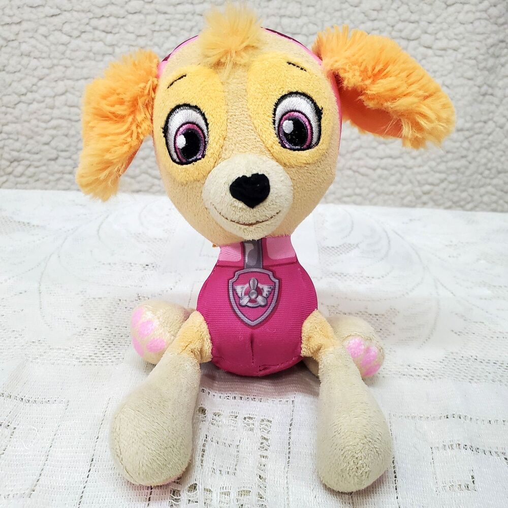 Paw Patrol Skye Plush Spin Master 2016 Stuffed Animal Pink Puppy Dog Toy 7"